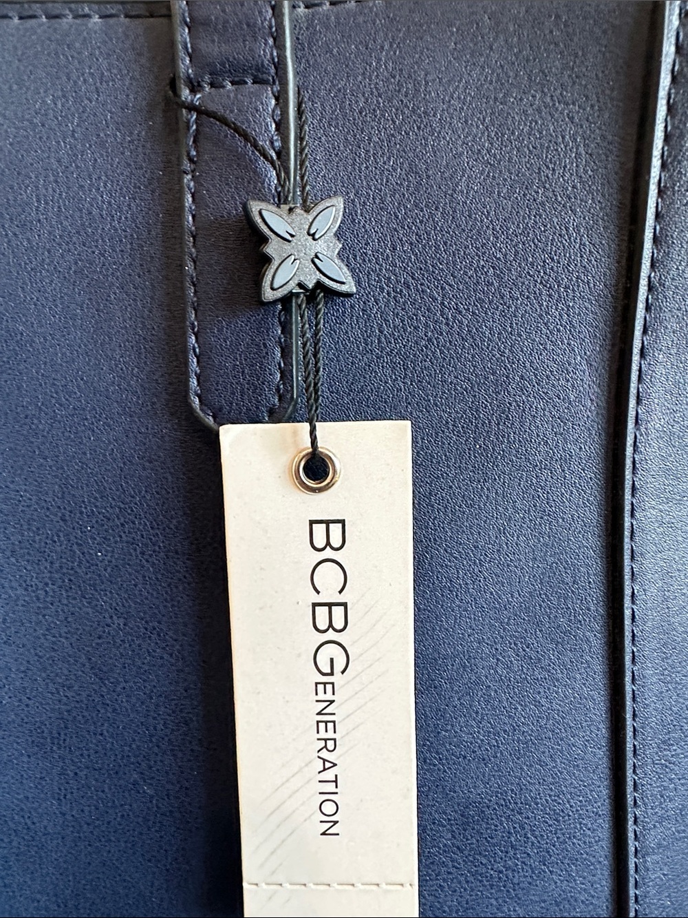 BCBGeneration Navy Tote with Gold Accent - Picture 4 of 13